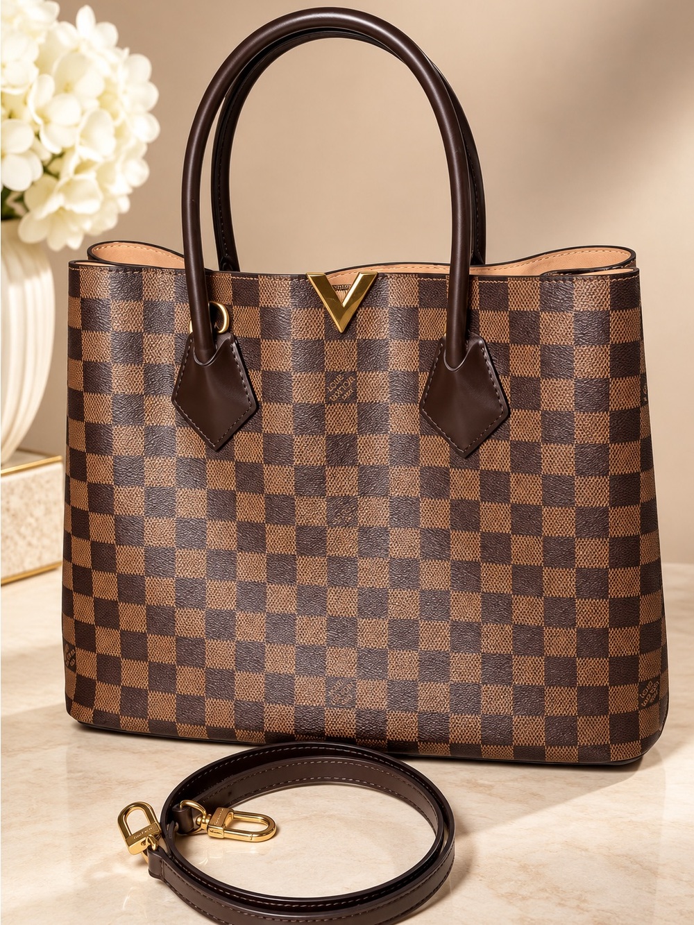 Louis Vuitton Kensington Damier Ebene Tote - Picture 1 of 10